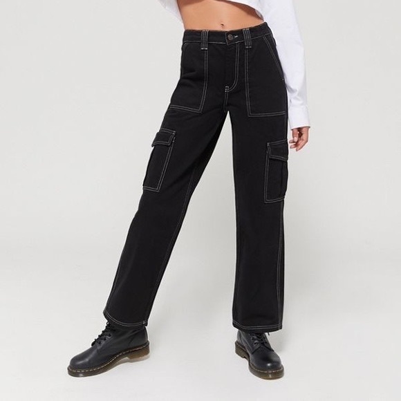 BDG Black and white cargo/carpenter pants size 26 - Picture 1 of 5